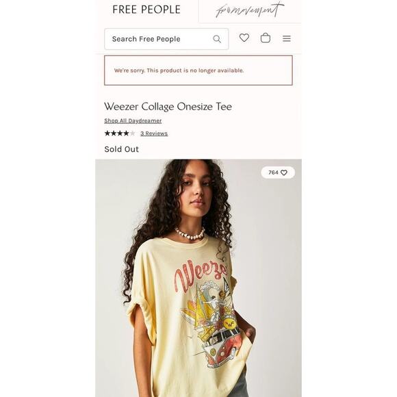 DAYDREAMER Weezer Collage Onesize (OS) Tee New with Tag MSRP $84 SOO - Picture 14 of 16